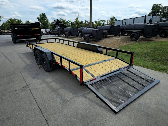 7x20 Utility Trailer Dovetail Powder Coated W/gate (2) 3500lb Axles 7k