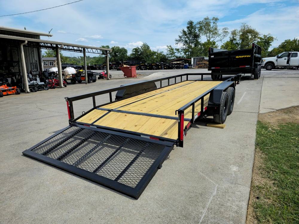 7x20 Utility Trailer Dovetail Powder Coated W/gate (2) 3500lb Axles 7k