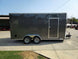 7x16 Charcoal V - Nose Enclosed Storage Trailer (2) 3,500lb Axles - SLE Equipment - 10