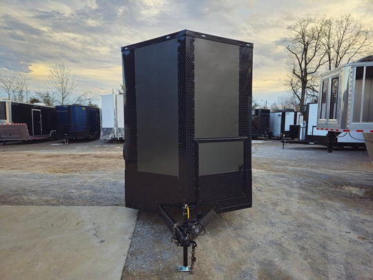 Concession Trailer 7' X 18' Charcoal Grey W/ Blackout Trim - SLE Equipment - 2