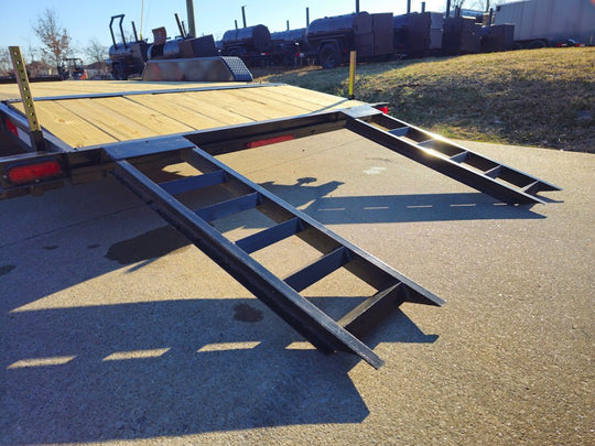 7x20 Wood Deck Car Hauler (2) 5200lb Axle w/ Brake and Ramps - SLE Equipment - 14