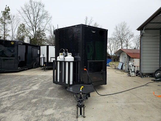 8.5' X 20' Blackout Concession Trailer BBQ Event Catering - SLE Equipment - 2