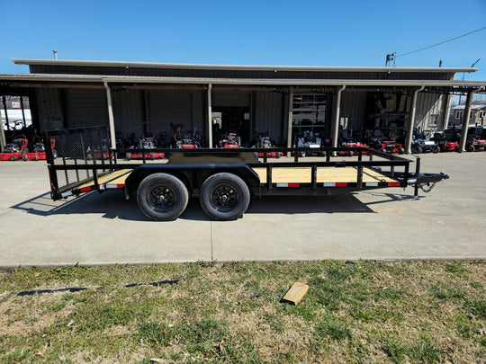 6'4" x 16 Utility Trailer Double Axle Dovetail With Gate Powder Coated (2) 3500lb Axles - SLE Equipment - 18