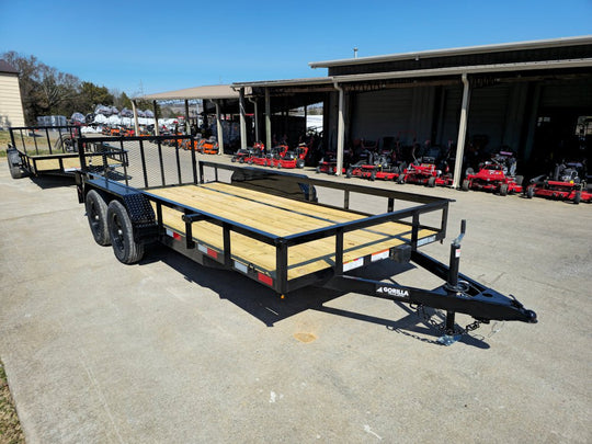 6'4" x 16 Utility Trailer Double Axle Dovetail With Gate Powder Coated (2) 3500lb Axles - SLE Equipment - 5
