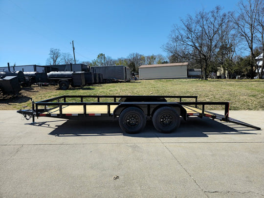 6'4" x 16 Utility Trailer Double Axle Dovetail With Gate Powder Coated (2) 3500lb Axles - SLE Equipment - 6