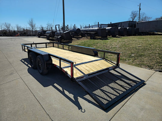 6'4" x 16 Utility Trailer Double Axle Dovetail With Gate Powder Coated (2) 3500lb Axles - SLE Equipment - 7