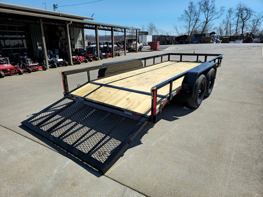6'4" x 16 Utility Trailer Double Axle Dovetail With Gate Powder Coated (2) 3500lb Axles - SLE Equipment - 9