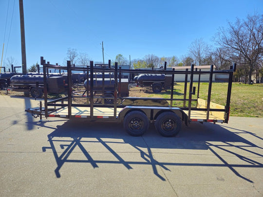 6.4x16 Straight Deck Tandem Utility Trailer 4.5ft Ladder Racks - SLE Equipment - 4