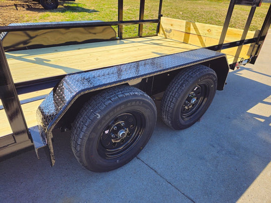 6.4x16 Straight Deck Tandem Utility Trailer 4.5ft Ladder Racks - SLE Equipment - 6