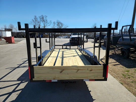 6.4x16 Straight Deck Tandem Utility Trailer 4.5ft Ladder Racks - SLE Equipment - 9