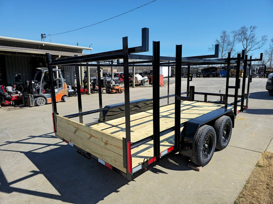 6.4x16 Straight Deck Tandem Utility Trailer 4.5ft Ladder Racks - SLE Equipment - 10