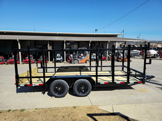 6.4x16 Straight Deck Tandem Utility Trailer 4.5ft Ladder Racks - SLE Equipment - 11