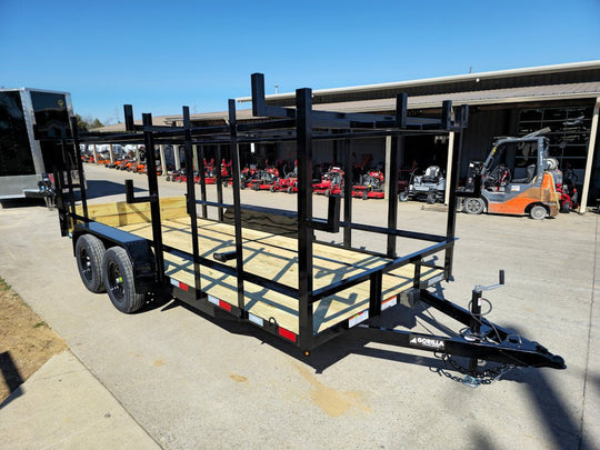 6.4x16 Straight Deck Tandem Utility Trailer 4.5ft Ladder Racks - SLE Equipment - 12