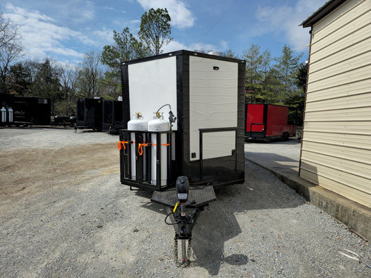 8.5' X 26' Concession Trailer White W/ Blackout Kettle Corn Event Catering - SLE Equipment - 2
