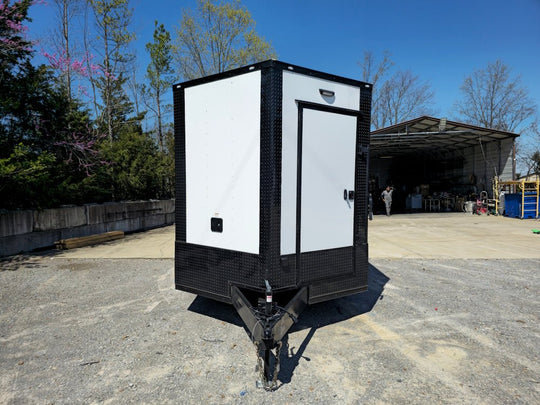 8.5' X 26' White With Blackout Concession Trailer Beverage & Soft Serve Catering - SLE Equipment - 2