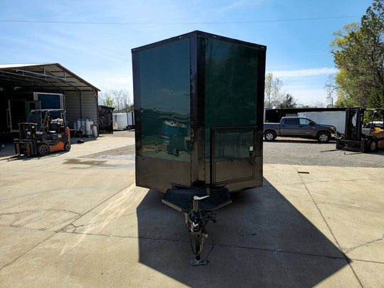 8.5' X 24' Emerald Green Concession Trailer BBQ Event Catering - SLE Equipment - 2