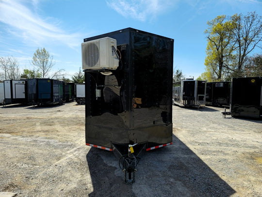8.5' X 30' Custom Enclosed Trailer Black W/BO Electric & A/C - SLE Equipment - 2