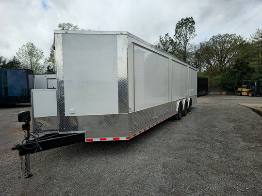 8.5' X 32' Enclosed Trailer White Custom Car Hauler - SLE Equipment - 2