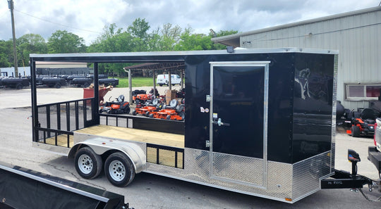 Enclosed Trailer 7' X 20' Black Hybrid Motorcycle Event - SLE Equipment - 2