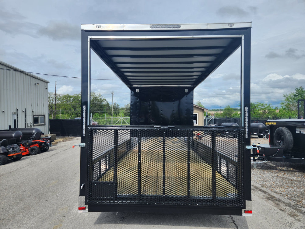 Enclosed Trailer 7' X 20' Black Hybrid Motorcycle Event - SLE Equipment