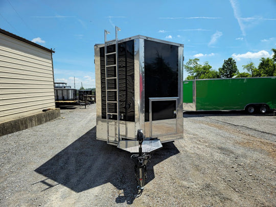 8.5' X 20' Black Concession Trailer BBQ Food Event Catering - SLE Equipment - 2