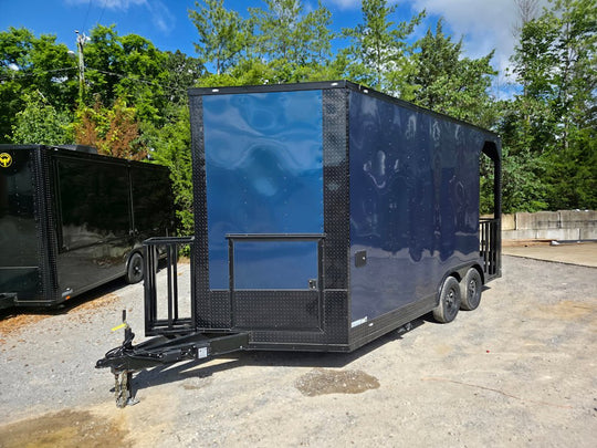 8.5x16 Elite Porch Concession Food Trailer Merchandising with Blackout Pkg - SLE Equipment - 44