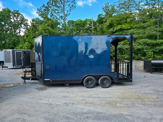 8.5x16 Elite Porch Concession Food Trailer Merchandising with Blackout Pkg - SLE Equipment - 45