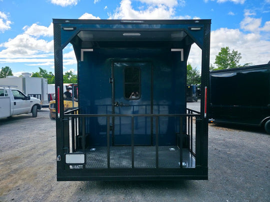 8.5x16 Elite Porch Concession Food Trailer Merchandising with Blackout Pkg - SLE Equipment - 48