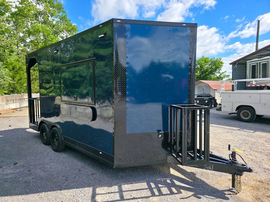 8.5x16 Elite Porch Concession Food Trailer Merchandising with Blackout Pkg - SLE Equipment - 51