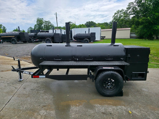 BBQ Smoker 2 Door 300 Gallon Trailer Pull Behind with Charcoal Grill on Front - SLE Equipment - 4
