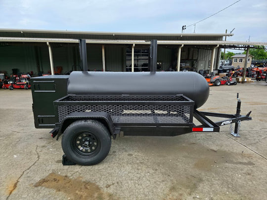 BBQ Smoker 2 Door 300 Gallon Trailer Pull Behind with Charcoal Grill on Front - SLE Equipment - 8