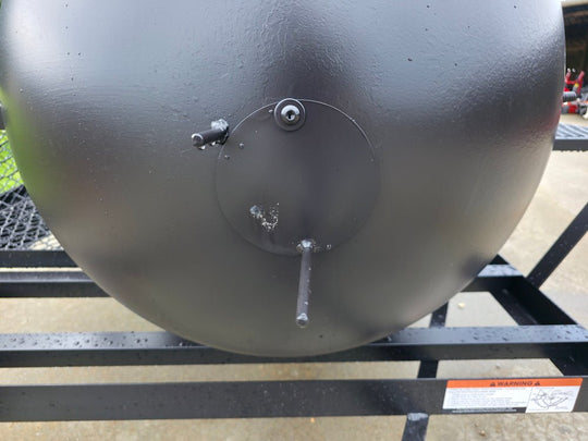 BBQ Smoker 2 Door 300 Gallon Trailer Pull Behind with Charcoal Grill on Front - SLE Equipment - 11