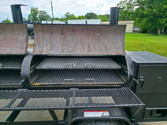 BBQ Smoker 2 Door 300 Gallon Trailer Pull Behind with Charcoal Grill on Front - SLE Equipment - 16