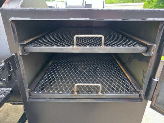 BBQ Smoker 2 Door 300 Gallon Trailer Pull Behind with Charcoal Grill on Front - SLE Equipment - 20