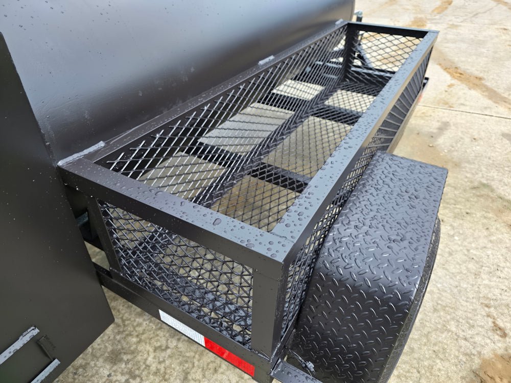 BBQ Smoker 2 Door 300 Gallon Trailer Pull Behind with Charcoal Grill on Front - SLE Equipment - 23