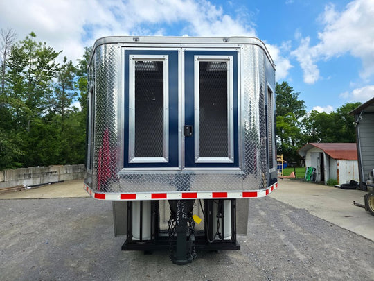 8.5' X 40' Indigo Blue Gooseneck Concession Trailer Food Event Catering - SLE Equipment - 2
