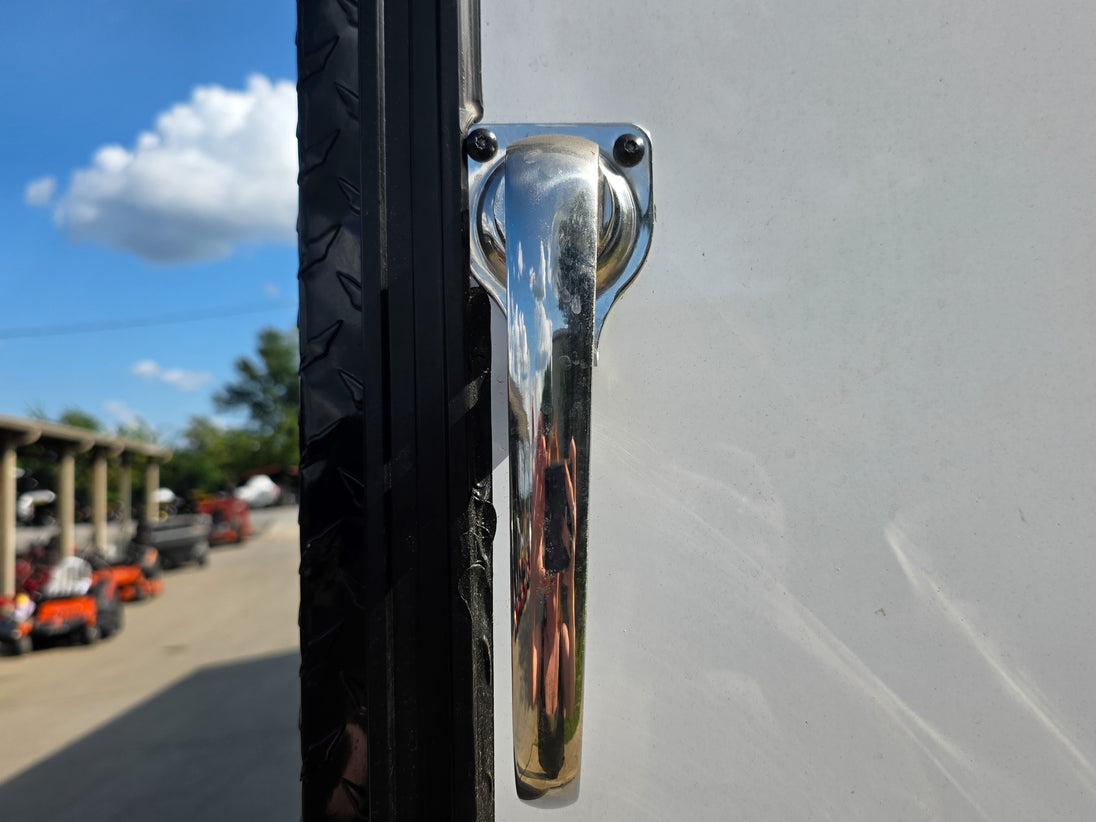 8.5x28 Enclosed Trailer Fully Loaded V Nose 30 Amp Elec. (2) 7,000LB Axle 14K GVWR Lockable Handle