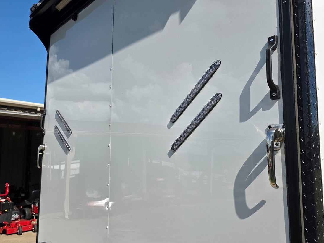 8.5x28 Enclosed Trailer Fully Loaded V Nose 30 Amp Elec. (2) 7,000LB Axle 14K GVWR LED Double Lights