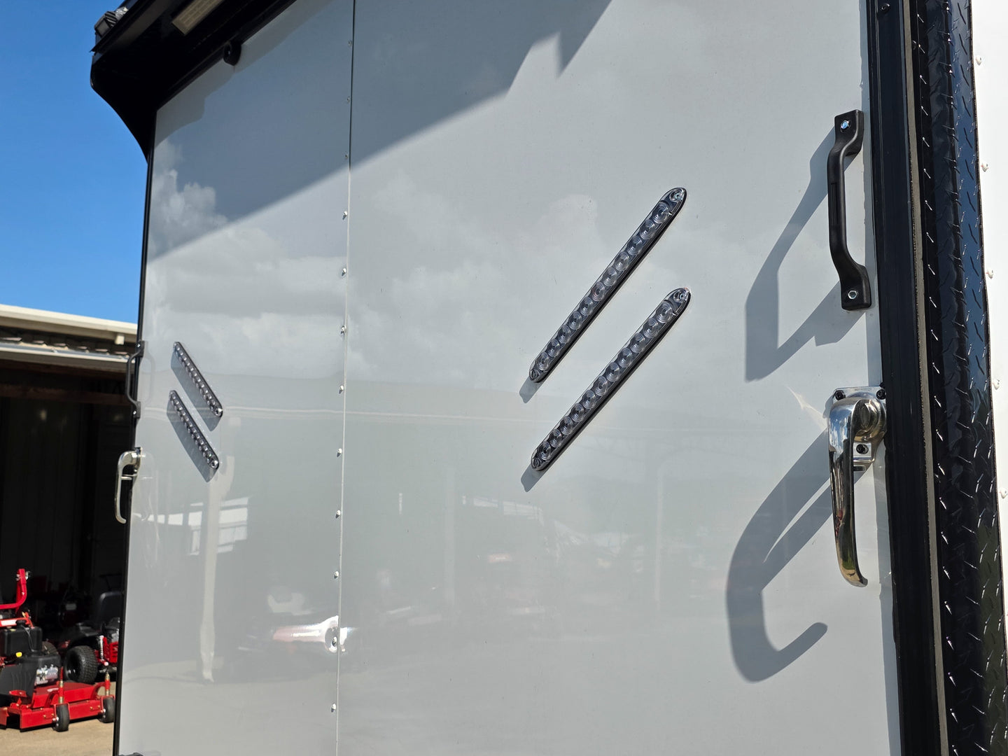 8.5x28 Enclosed Trailer Fully Loaded V Nose 30 Amp Elec. (2) 7,000LB Axle 14K GVWR LED Double Lights