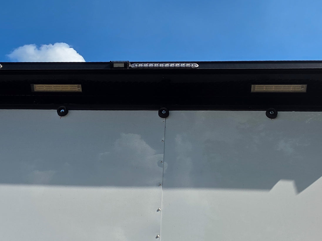 8.5x28 Enclosed Trailer Fully Loaded V Nose 30 Amp Elec. (2) 7,000LB Axle 14K GVWR Open Ramp Lights