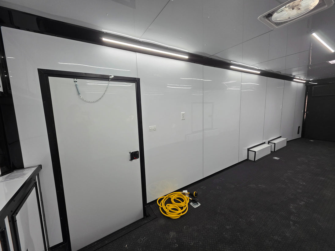 8.5x28 Enclosed Trailer Fully Loaded V Nose 30 Amp Elec. (2) 7,000LB Axle 14K GVWR Inside Right Side