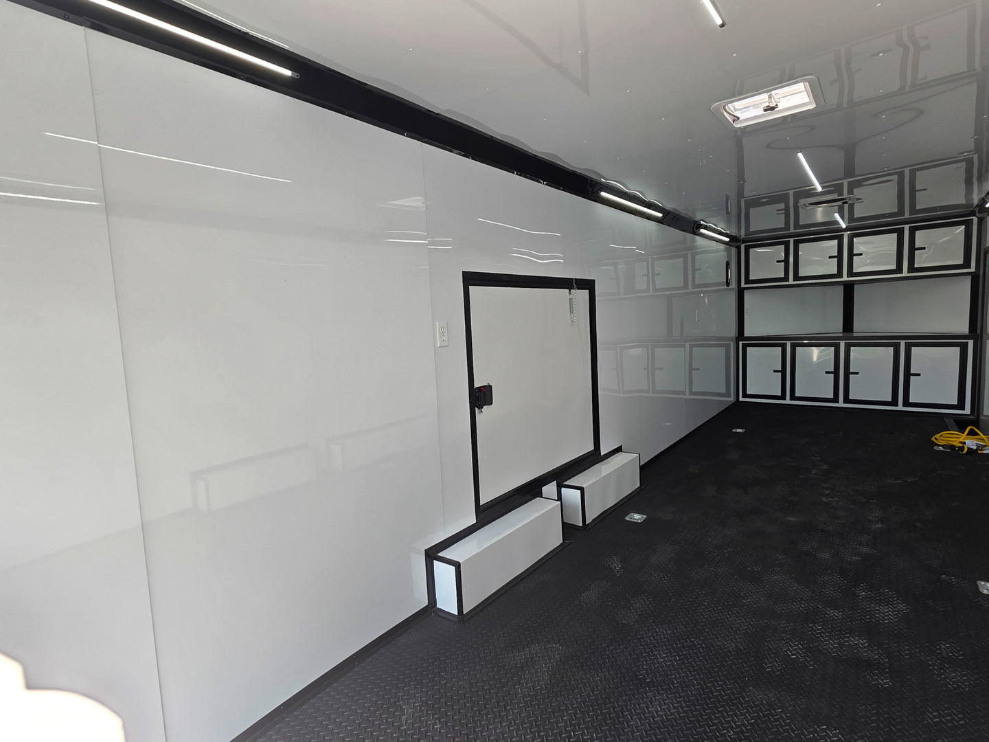 8.5x28 Enclosed Trailer Fully Loaded V Nose 30 Amp Elec. (2) 7,000LB Axle 14K GVWR Inside Left Rear