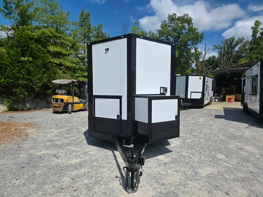 8.5' X 20' White W/ Blackout Concession Trailer Food Event Catering - SLE Equipment - 2