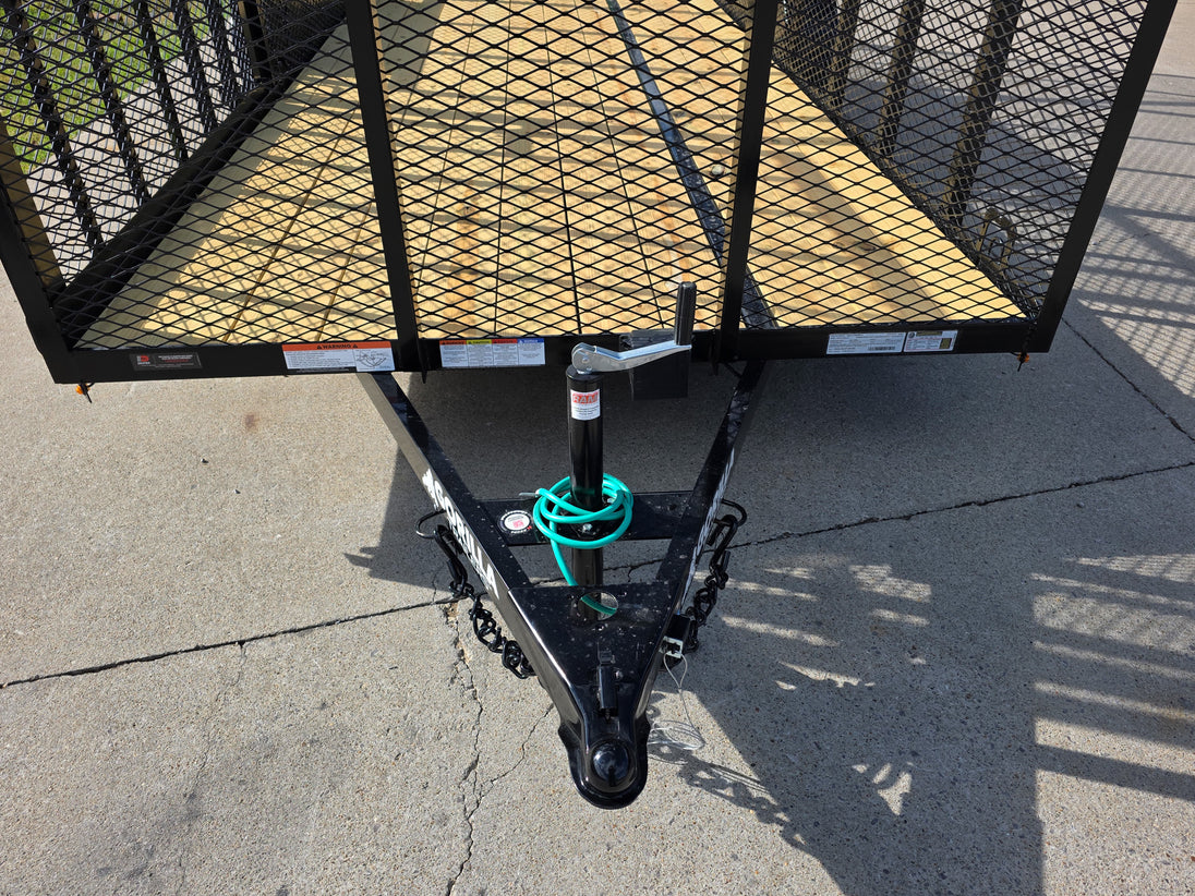 7x18 Dovetail Debris Utility Trailer w/ Side Gate 6 Foot Mesh sides (2) 3,500lb Axles 7K GVWR Hitch