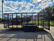 7x18 Dovetail Debris Utility Trailer w/ Side Gate 6 Foot Mesh sides (2) 3,500lb Axles 7K GVWR Left Side