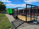 7x18 Dovetail Debris Utility Trailer w/ Side Gate 6 Foot Mesh sides (2) 3,500lb Axles 7K GVWR Right Front Gate Down