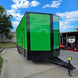 8.5x24 Lime Green w/ Blackout V-Nose Enclosed Trailer 9ft Interior (2) 5,200lb Axles Front Right