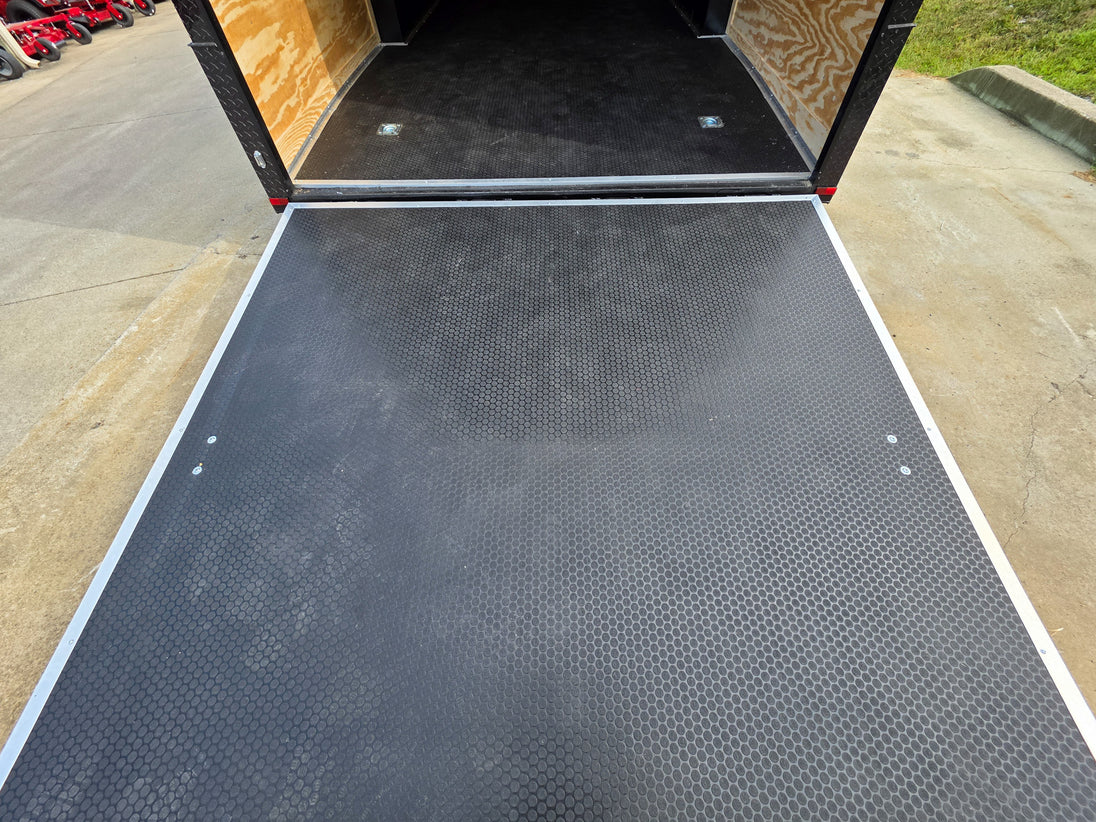 8.5x24 Lime Green w/ Blackout V-Nose Enclosed Trailer 9ft Interior (2) 5,200lb Axles Rear Ramp Rubber Tread