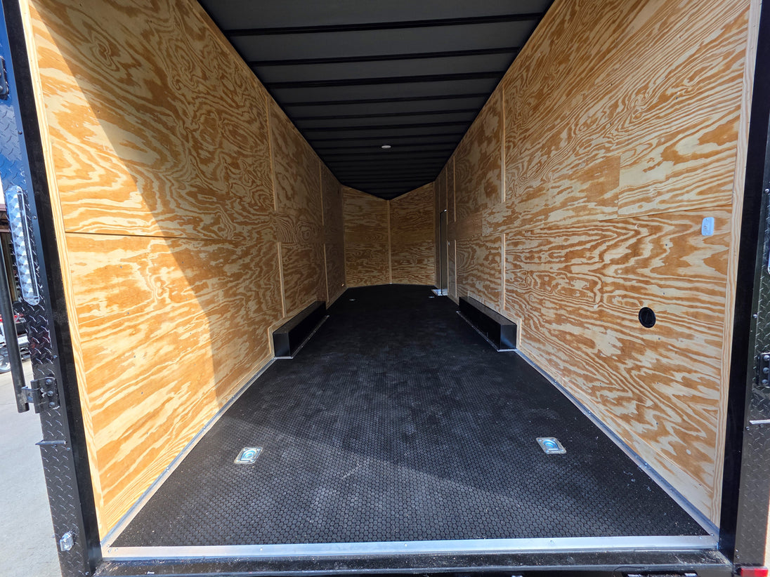 8.5x24 Lime Green w/ Blackout V-Nose Enclosed Trailer 9ft Interior (2) 5,200lb Axles Inside