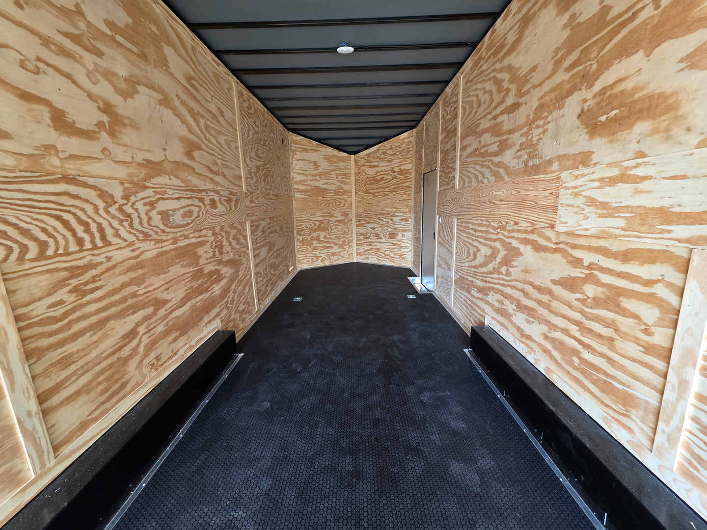 8.5x24 Lime Green w/ Blackout V-Nose Enclosed Trailer 9ft Interior (2) 5,200lb Axles Inside Front